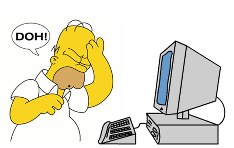 homer simpson dice doh! davanti ad un PC